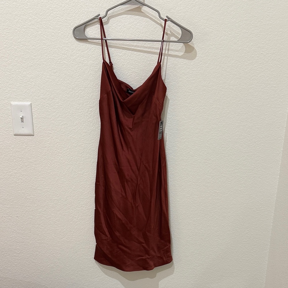 Women’s Express Rust Cowl Neck Spaghetti strap Dress
